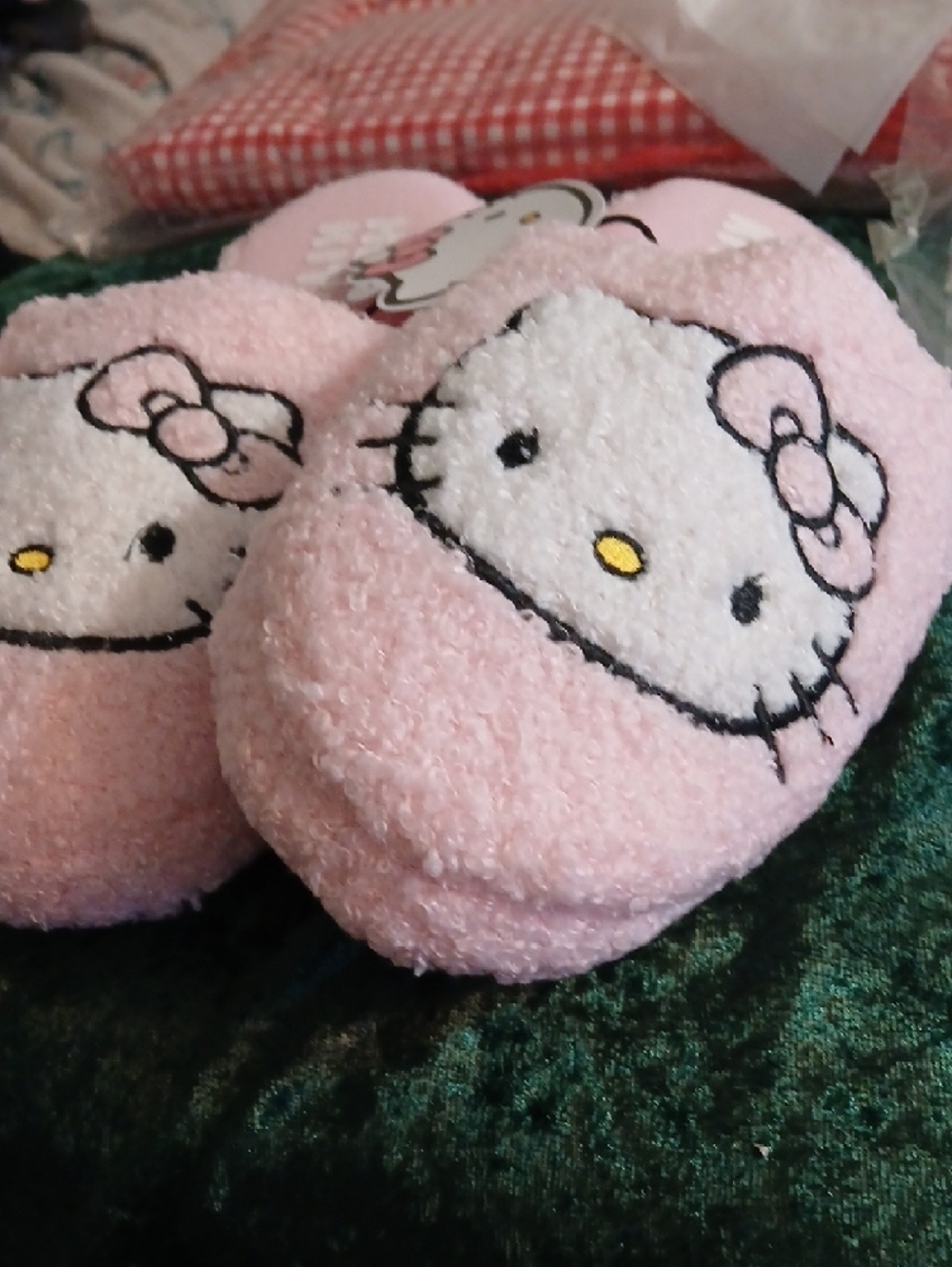 Hello Kitty Pink Plush Slide Slippers - Picture 3 of 5